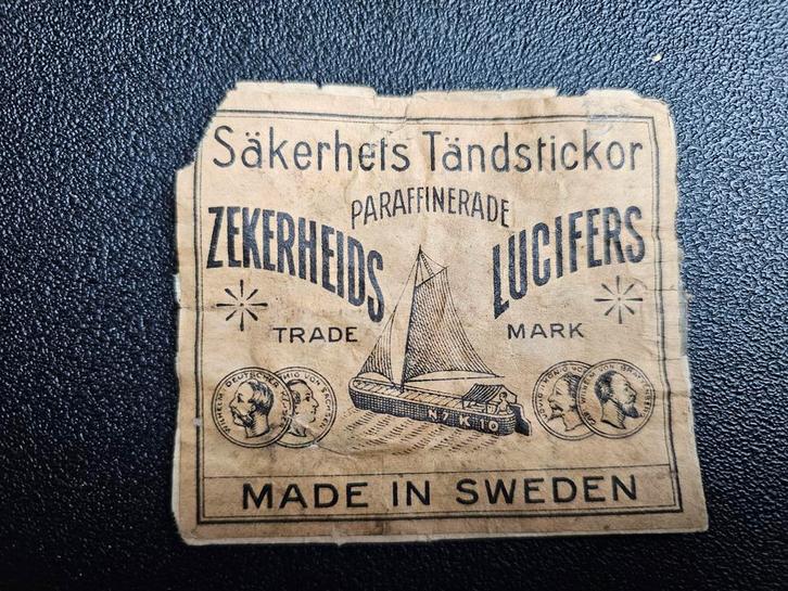 Oude Lucifer Paketiket - Zekerheids Lucifers, Verzamelen, Rookartikelen, Aanstekers en Luciferdoosjes, Gebruikt, Ophalen of Verzenden