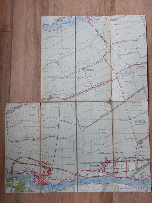 38D Stafkaart Sliedrecht Graafland Hardinxveld Bleskensgraaf, Boeken, Atlassen en Landkaarten, Gelezen, Landkaart, Nederland, 1800 tot 2000