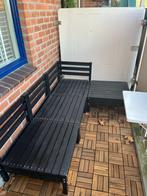 Zwarte Loungebank inclusief kussens, Tuin en Terras, Tuinsets en Loungesets, Ophalen, Overige materialen, Gebruikt, 3 zitplaatsen
