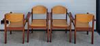 42 x Vintage Deense houten design stoelen cafestoelen retro, Huis en Inrichting, Ophalen of Verzenden, Zo goed als nieuw, Bruin