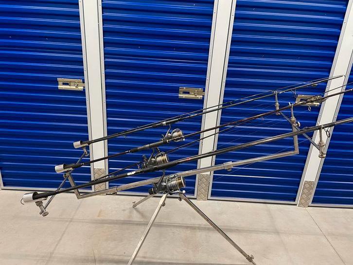 RVS Tripod voor karper- en zeevissen, Watersport en Boten, Hengelsport | Karpervissen, Gebruikt, Complete set, Ophalen