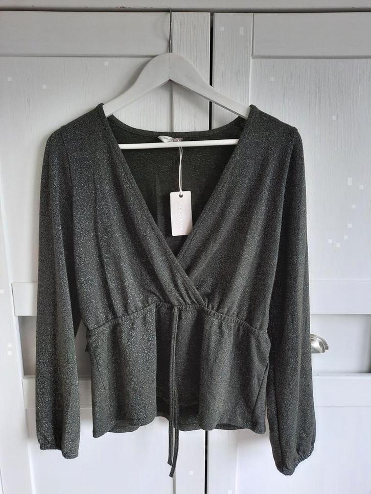 NIEUW! Cane & Cane Groene Lurex Glitter Top Maat M, Kleding | Dames, Tops, Nieuw, Maat 38/40 (M), Groen, Lange mouw, Ophalen of Verzenden