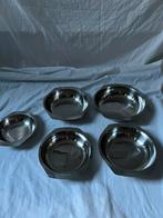 Vintage RVS serveerschalen set van 5 – inox, Ophalen, Overige materialen, Overige stijlen, Schaal of Schalen