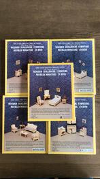 Vijf bouwpakketen houten poppenhuis meubeltjes, Ophalen of Verzenden, Nieuw, Poppenhuis