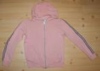 Hema roze sweatervest maat 146/152 met rits, applicatiestrep, Gebruikt, Meisje, Trui of Vest, Ophalen of Verzenden