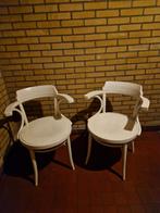 2 ouderwetse cafestoelen, wit geverfd, Ophalen, Gebruikt, Twee, Wit