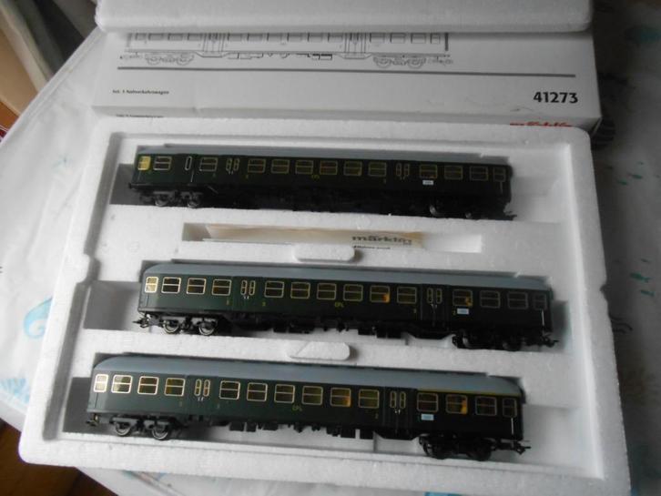 Märklin 41273 rijtuig set Luxemburg CFL, binnenverlichting, Hobby en Vrije tijd, Modeltreinen | H0, Zo goed als nieuw, Treinset
