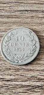 Zilveren 10 cent 1897 wilhelmina, Postzegels en Munten, Munten | Nederland, Zilver, Ophalen of Verzenden, 10 cent, Koningin Wilhelmina