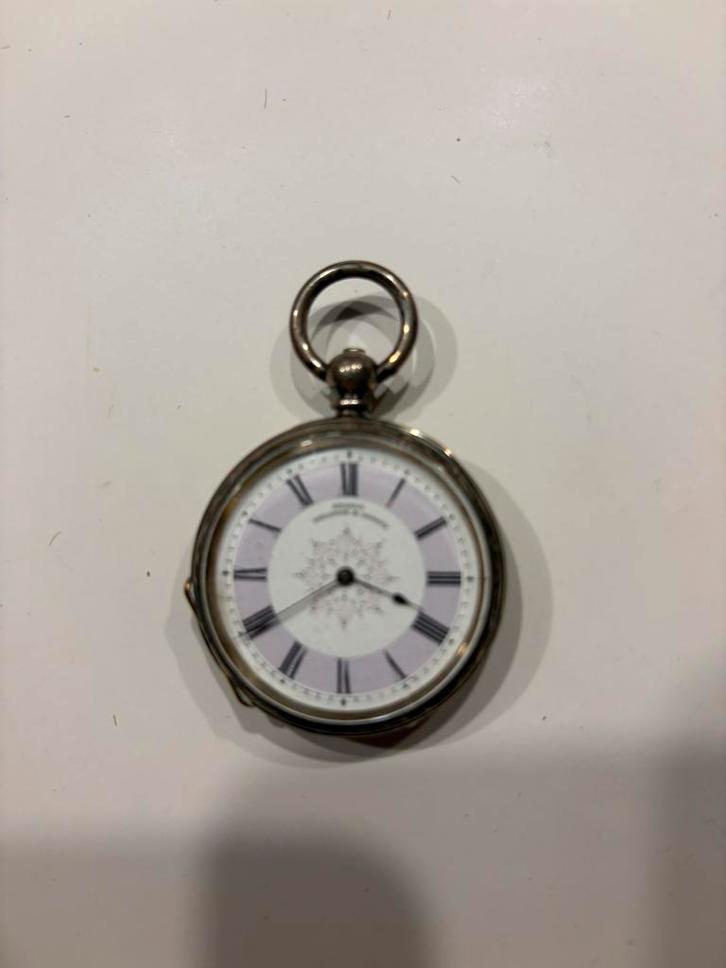 Zwitsers zilveren zakhorloge, Antiek en Kunst, Antiek | Klokken, Ophalen of Verzenden