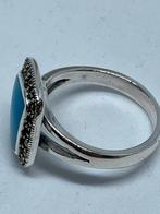 Zilveren ring met lapis lazuli maat 14, 20 of groter, Blauw, Nieuw, Met edelsteen