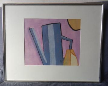 Gouache Stilleven met kan ongesigneerd Gubbels-geinspireerd beschikbaar voor biedingen