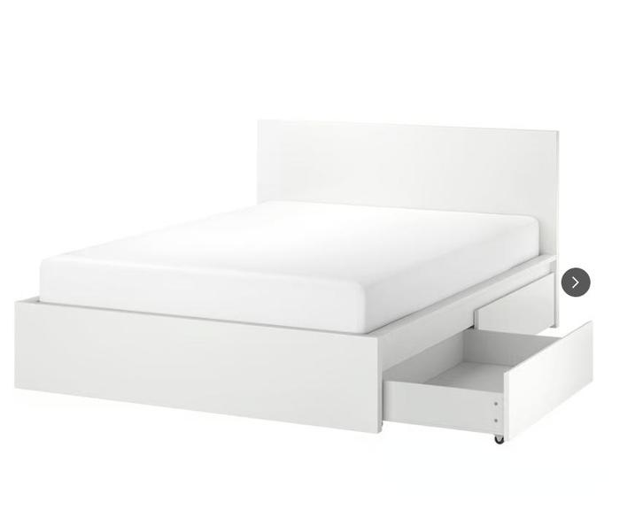 IKEA MALM bed 140x200, Huis en Inrichting, Slaapkamer | Bedden, Gebruikt, Tweepersoons, 140 cm, 200 cm, Overige materialen, Wit