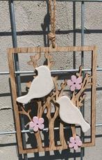 HOUT DECO HANGER NR 68 met PORSELEINEN VOGELS NIEUW, -, -, Nieuw, Ophalen of Verzenden