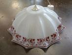 Glazen hanglamp wit bruin, Ophalen of Verzenden, Gebruikt, Glas, Minder dan 50 cm