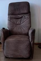 Relax opsta stoel bruin velours stof, Huis en Inrichting, Fauteuils, Ophalen of Verzenden, 75 tot 100 cm, Stof, 50 tot 75 cm