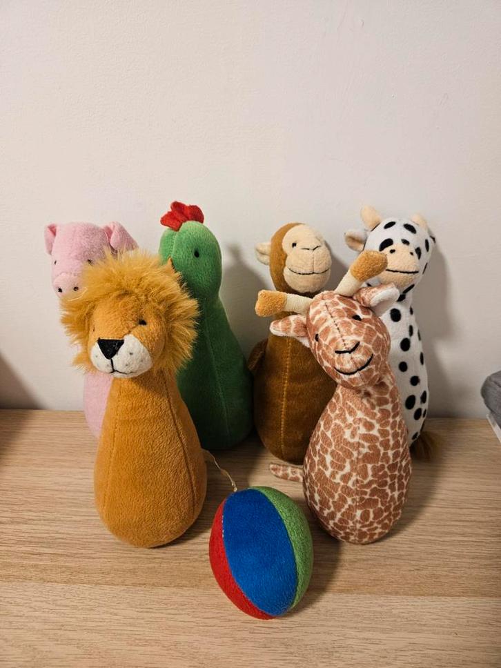 Knuffel Dieren Set, bowlingset, Kinderen en Baby's, Speelgoed | Babyspeelgoed, Zo goed als nieuw, Overige typen, Ophalen of Verzenden