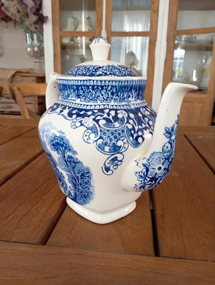 Vintage Blauw-Wit Koffiepot Regout Castillo Old England blau, Huis en Inrichting, Keuken | Keukenbenodigdheden, Gebruikt, Ophalen of Verzenden