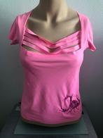 Vintage GSUS Top neon fluor roze kreeft maat S oto 41cm, Kleding | Dames, Tops, Gsus, Verzenden, Nieuw, Korte mouw