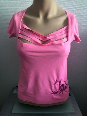 Vintage GSUS Top neon fluor roze kreeft maat S oto 41cm beschikbaar voor biedingen