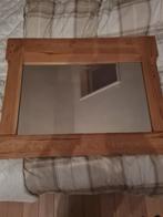 Brocante antiek mooi bewerkte spiegel grenen, Ophalen of Verzenden, Ovaal, Minder dan 100 cm