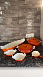 5 items oranje geemailleerd gietijzer DRU, Ophalen of Verzenden