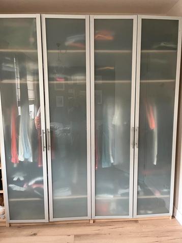 ikea Paxdeuren incl. grepen. Melkglas, 4 stuks