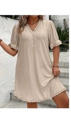 z.g.a.n.! Super leuk Mini bisque Ibiza jurkje mt 44., Kleding | Dames, Jurken, Beige, Maat 42/44 (L), Ophalen of Verzenden, Zo goed als nieuw