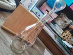Oude glas karaf met de hand versierd jaren 60., Ophalen of Verzenden