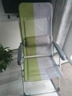 Klapstoel met hoofdkussen, Tuin en Terras, Tuinstoelen, Ophalen, Zo goed als nieuw, Plastic, Inklapbaar