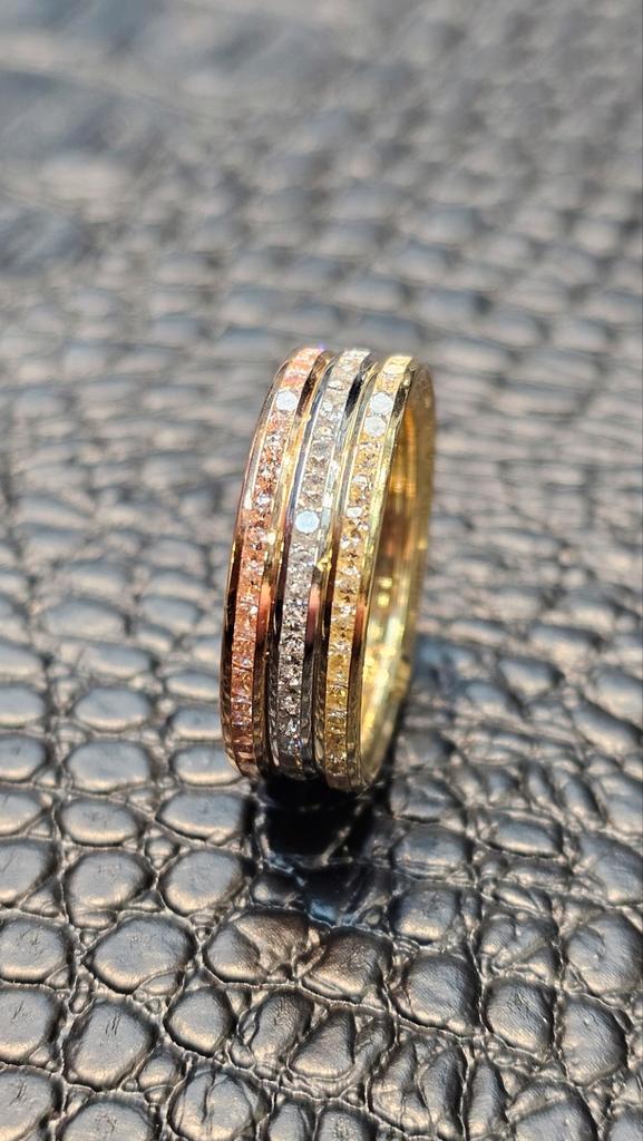 Prachtige Dames tricolor 14k gouden ring, Sieraden, Tassen en Uiterlijk, Ringen, Nieuw, 17 tot 18, Goud, Goud, Ophalen of Verzenden