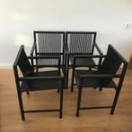 4 slat chairs latjes stoel ruud jan kokke metaform vintage, Ophalen, Zwart, Nvt, Eén