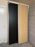 Houten schuifdeuren, zwart/houtkleur, 75x244x3 cm, Gebruikt, 200 cm of meer, Meerdere deuren, Minder dan 25 cm