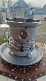 Emaille 1-pits petroleumstel met onderplaat - Werkend!, Ophalen of Verzenden