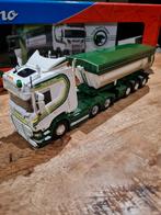 P vd Hoeven Scania met Kipper Trailer 1:50, Verzenden, Zo goed als nieuw, Bus of Vrachtwagen, Tekno