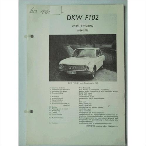 DKW F102 Vraagbaak losbladig 1964-1966 #3 Nederlands, Boeken, Auto's | Boeken, Gelezen, Overige merken, Ophalen of Verzenden