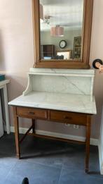 Antieke tafel, kaptafel, wastafel, spiegel, Huis en Inrichting, Tafels | Kaptafels, Gebruikt, Minder dan 100 cm, Hout, 50 tot 100 cm