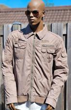 PME Legend vintage katoenen zomerjas met opdruk (XXL), Kleding | Heren, Jassen | Zomer, Blauw, Overige maten, Ophalen of Verzenden