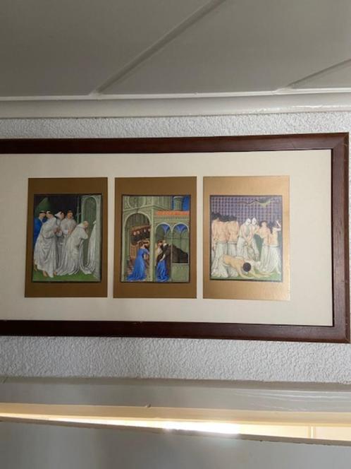 3 luik in lijst, geschiedenis van de Heilige Hierome, Antiek en Kunst, Antiek | Religie, Ophalen of Verzenden