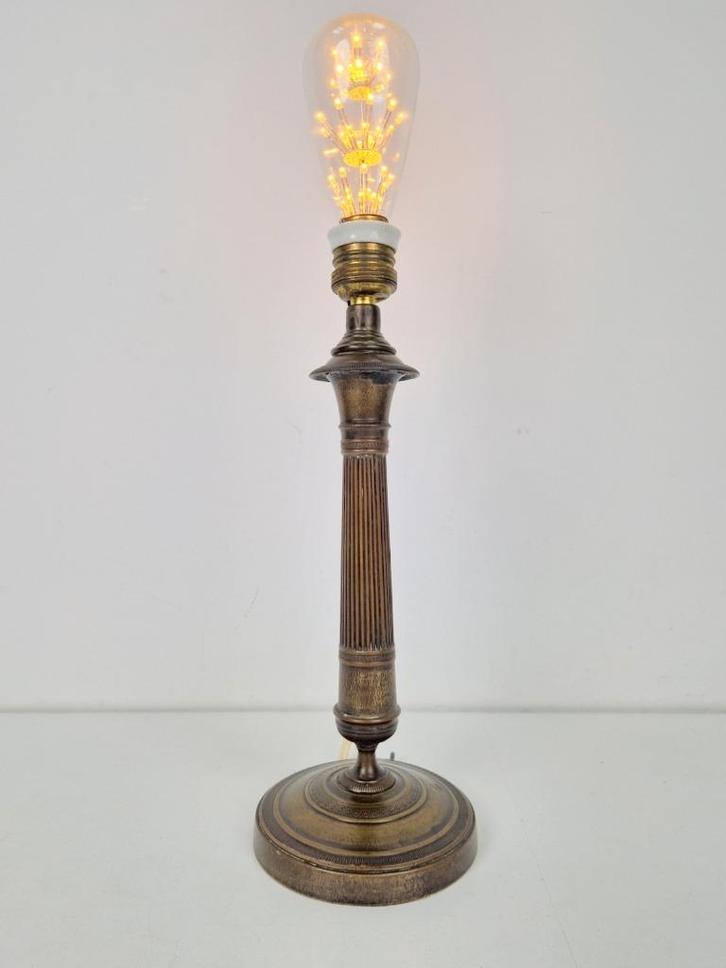 Vintage bronzen tafellamp Empire stijl lamp 1890 France Rare, Huis en Inrichting, Lampen | Tafellampen, Gebruikt, Minder dan 50 cm
