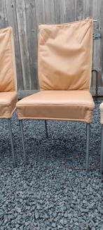 Leren eetkamerstoelen 6 stuks, Huis en Inrichting, Stoelen, Gebruikt, Overige kleuren, Leer, Ophalen of Verzenden
