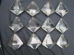 12 Grote Kristallen Pegels Diamant Vorm 7.5 x 7 cm, Ophalen of Verzenden, Zo goed als nieuw, Glas