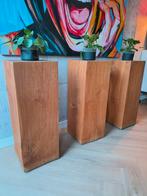 Massief Eiken Zuilen / Sokkels - 80x29 cm, Ophalen, Minder dan 55 cm, Gebruikt, Rustiek
