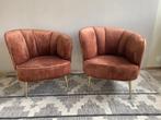 Fauteuil Roestrood fluweel - set van 2, Huis en Inrichting, Fauteuils, Ophalen, Gebruikt, 75 tot 100 cm, 50 tot 75 cm