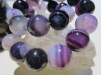 Armband tijgeroog paarse agaat kralenarmband 8 mm unisex, Verzenden, Nieuw, Paars, Overige materialen