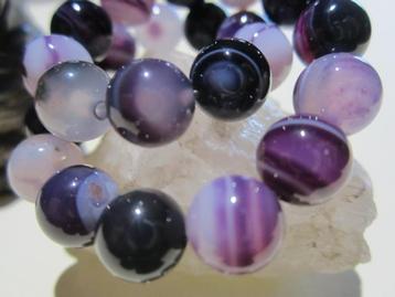 Armband tijgeroog paarse agaat kralenarmband 8 mm unisex beschikbaar voor biedingen