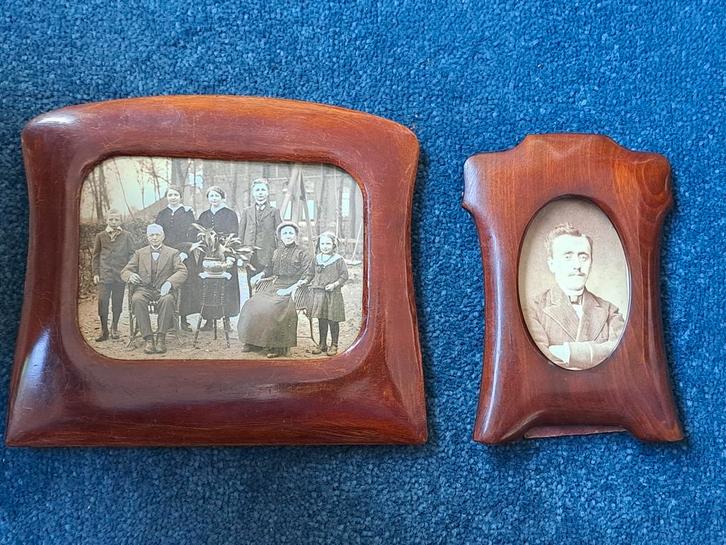 2 antieke deense artdeco fotolijstjes mahoniehout, Antiek en Kunst, Antiek | Woonaccessoires, Ophalen of Verzenden