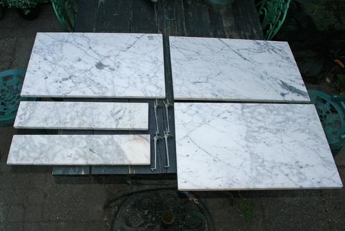 Antieke marmeren  wastafelplaten (3x) en planchetten (2x), Doe-het-zelf en Verbouw, Sanitair, Gebruikt, Wastafel, Steen, Ophalen