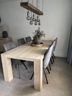 eettafel met stoelen (eikenhout), Ophalen, Eikenhout, 200 cm of meer, 50 tot 100 cm