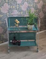 Vintage formica trolley groen, Huis en Inrichting, Tafels | Sidetables, Ophalen, 50 tot 100 cm, Zo goed als nieuw, 25 tot 50 cm