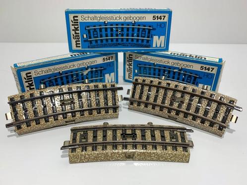 Märklin: 5147 M-Rails set van 3x  gebogen schakelrails, Hobby en Vrije tijd, Modeltreinen | H0, Gebruikt, Rails, Wisselstroom